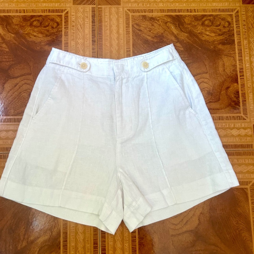 NWT Madewell 100% Linen White Shorts Size 00